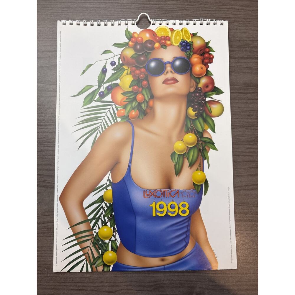 Complete 12 Months Luxottica Eyewear Calendar 1998 Italy